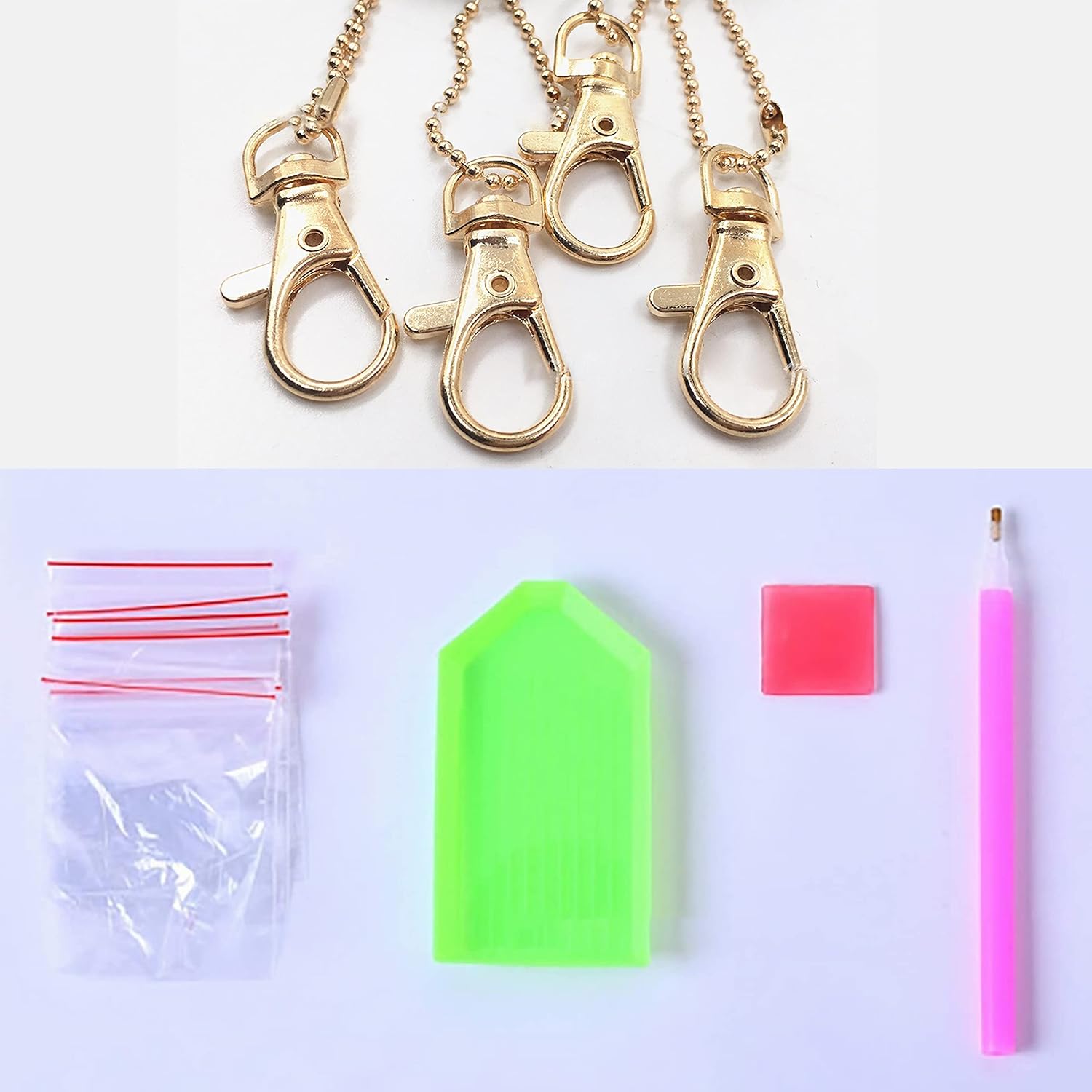 5 Pcs Sugar Skull DIY Diamond Painting Keychains Kit, Diamond Art Keychains for Women Men Kids, Crystal Rhinestone Diamond Skull Hanging Charms for Bag, Purse, Phone or Car Decoration - Image 6