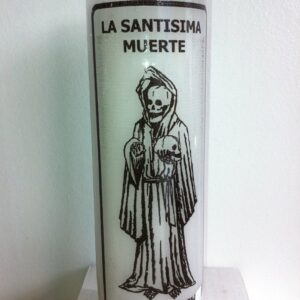 Holy Death (Santa Muerte) 7 Day White Unscented Candle In Glass, 1 Count