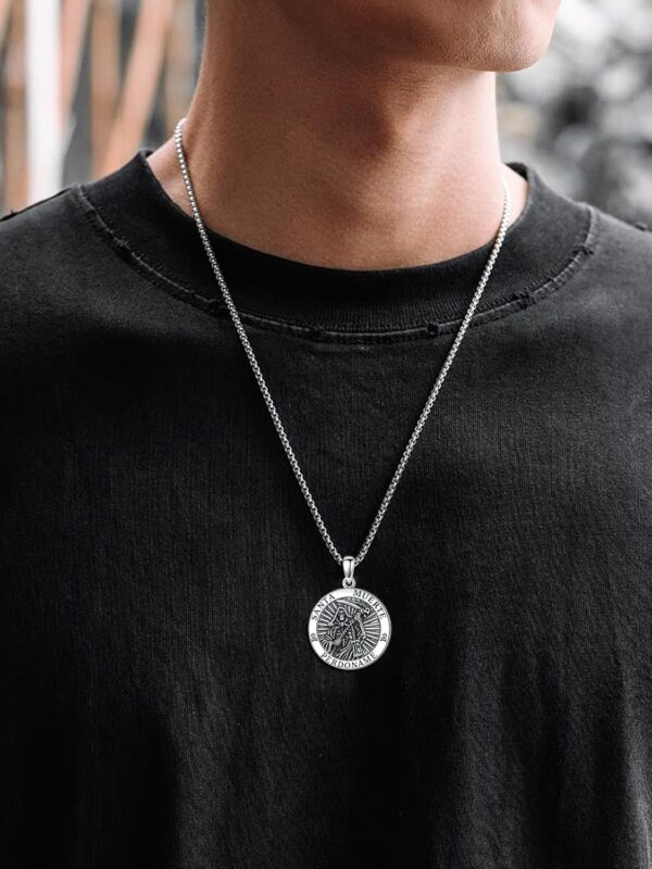 Seiyang Saint Necklace 925 Sterling Silver Patron Amulet Medal Jewelry for Men Women (with Gift Box) - Image 6