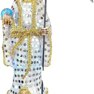 Santa Muerte 12" Inch Statue Resin Material White Cloth