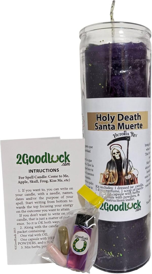 Holy Death Dressed Candle Kit - Veladora Kit Santa Muerte - Image 3