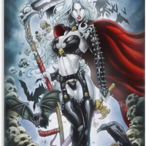Lady Death Sexy Comic Vs Santa Muerte Poster Decorative Painting Canvas Wall Art Living Room Posters Bedroom Painting 12x18inch(30x45cm)