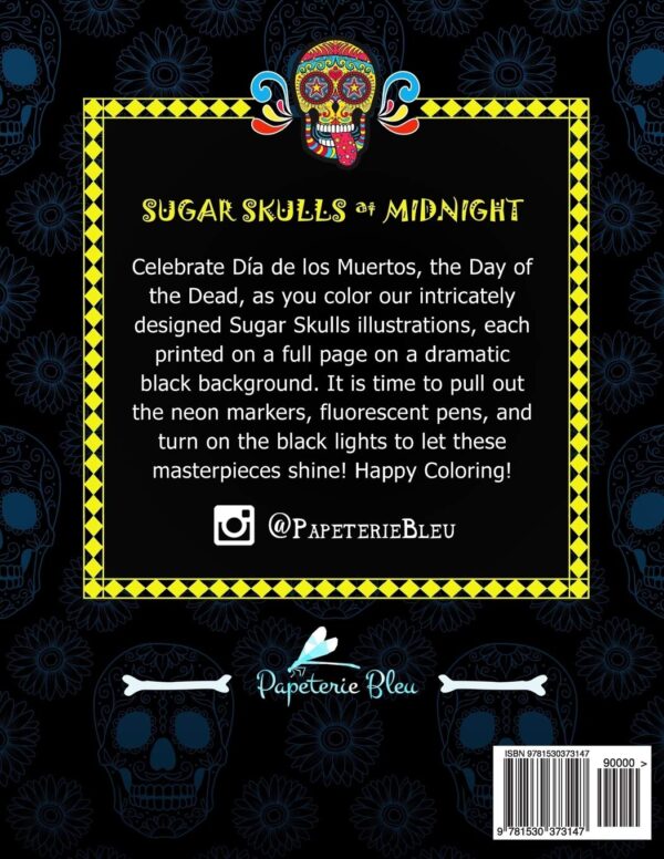 Sugar Skulls at Midnight Adult Coloring Book - Image 2