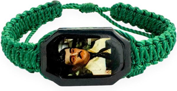 Jesus Malverde Green Corded Adjustable Bracelet Unisex Pulsera Verde Religious Gift