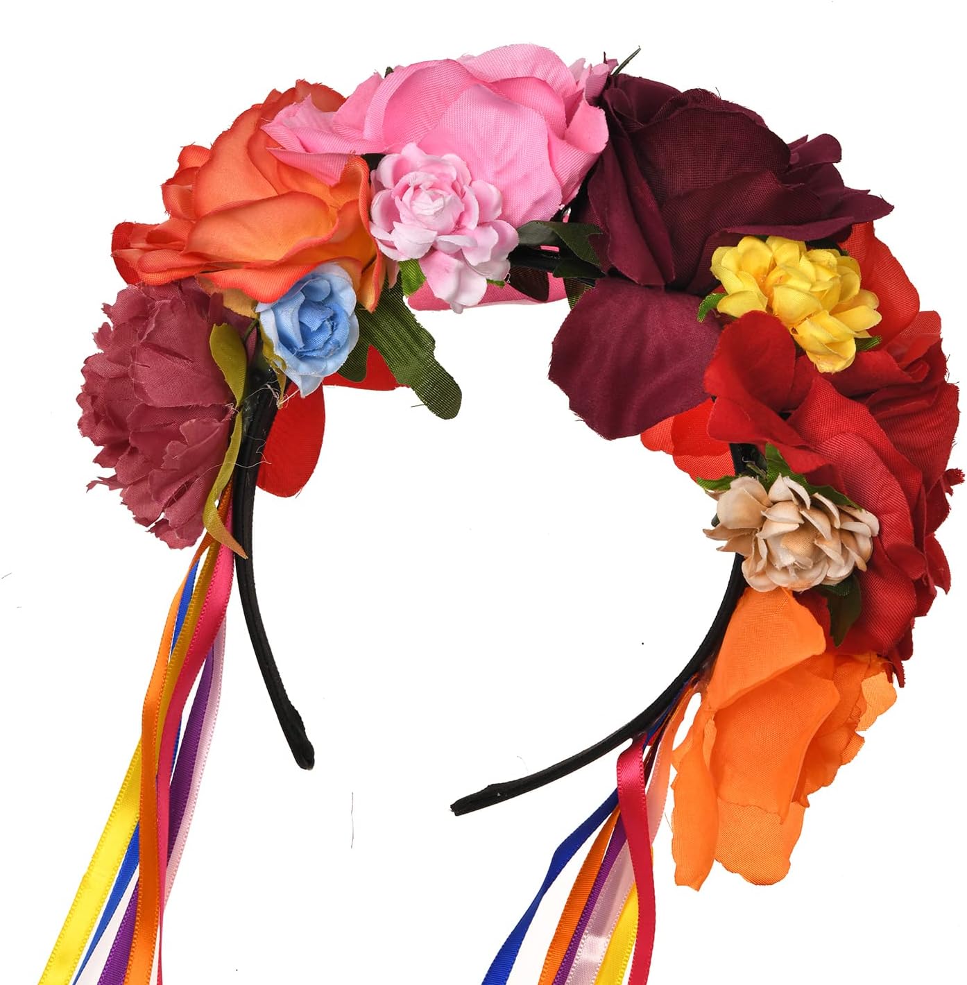Dia de los muertos Day of the dead Headpiece Flower Crown Ribbon Headband Party Costume NC22 - Image 5