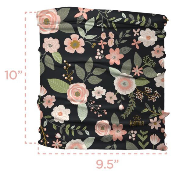 Karma Sugar Skull Headband for Women - Medium - Fabric Headband and Stretchy Hair Scarf - Black - Image 5