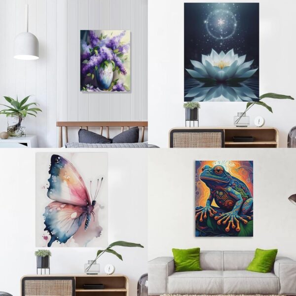 yvkew Goth Skull Canvas Wall Art, Sugar Skull Woman And Roses Pictures for Wall Mexican Decor Pictures Horror Gift Wall Art for Living Room Unframed 12x16inch - Image 7