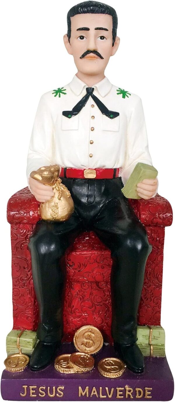 Jesus Malverde Estatua Jesus Malverde Statue Sitting Jesus(10 Inch)