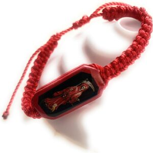 Chavarrieta Red Thread Bracelet Pulsera Roja de hilo de la Santa Muerte, Black