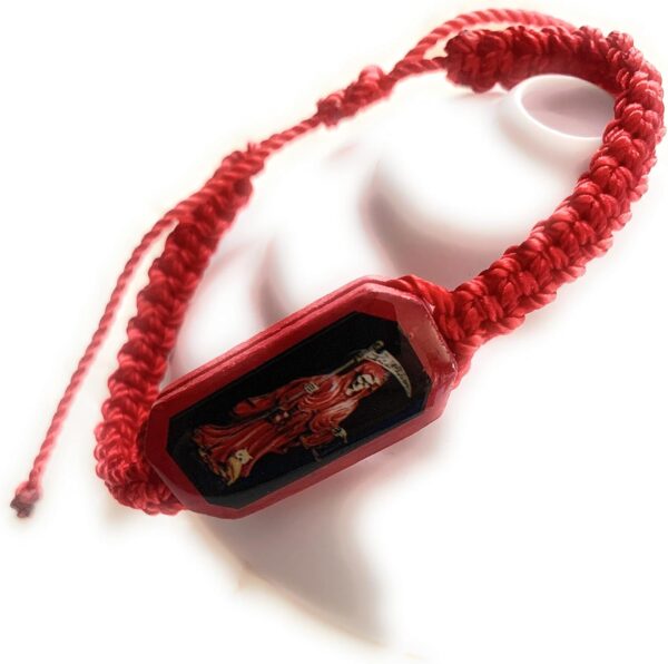 Chavarrieta Red Thread Bracelet Pulsera Roja de hilo de la Santa Muerte, Black