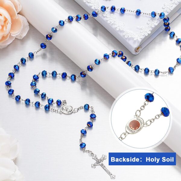 ROCEEI 12 Pcs Catholic Rosary Beads Necklace with Jesus Crucifix Catholic Rosary Prayer Gifts with White Organza Bags - Image 4