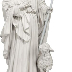 Design Toscano EU1785 Jesus The Good Shepherd Religious Garden Statue, 12 Inches Wide, 8 Inches Deep, 28 Inches High, Antique Stone Finish