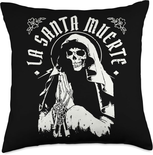 DEATH For Men Women Skull Praying La-Santa Muertes Throw Pillow