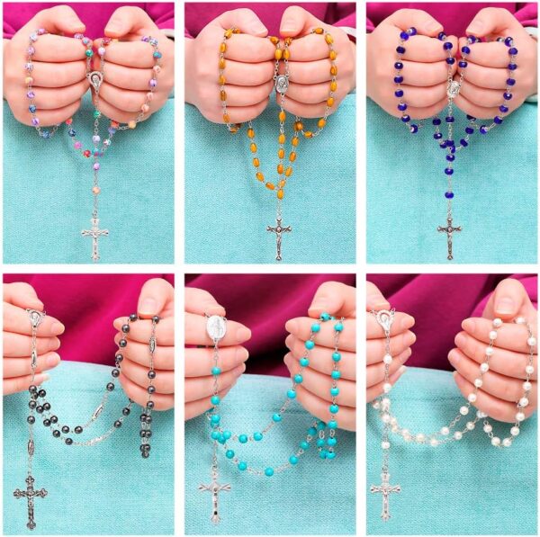 7 PCS Rosary Beads Catholic for Woman - Confirmation Gifts, 7 Day Rosary, Various Styles of Rosary Necklace Set, Cross Rosary Necklace for Women - Image 4