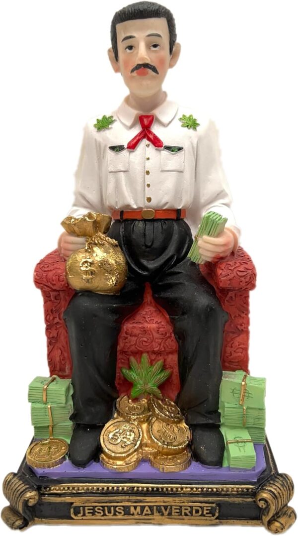 8" Inch Statue Jesus Malverde Sinaloa Mexico Figurine Imagen Home Decor