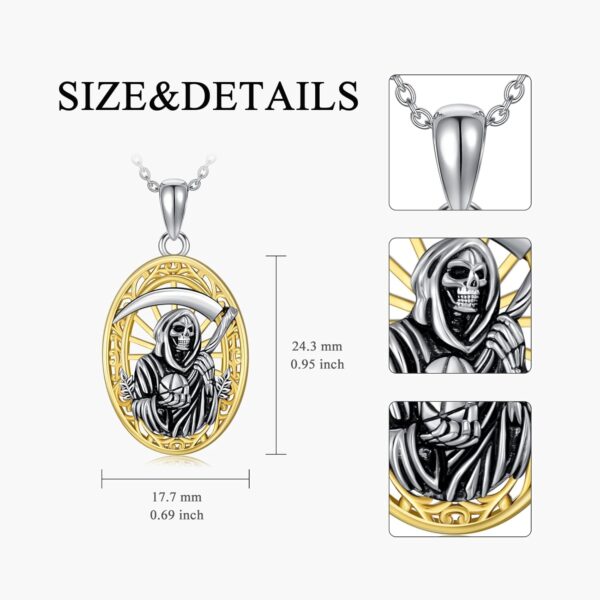 YAFEINI Santa Muerte Necklace Sterling Silver Santa Muerte pendant Necklace la Santa Muerte Jewelry for Women - Image 3