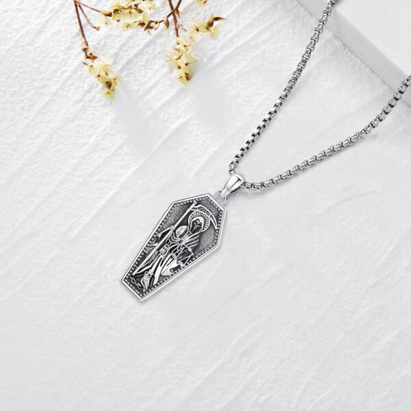 Pentagram Necklace Sterling Silver Triple Moon Goddess/Celtic Knot Witches Knot/Ankh/Sun and Moon/Hecate/Lilith/Santa Muerte/Tetragrammaton Pendant Necklace Pagan Wiccan Magic Egyptian Amulet Jewelry for Women Men - Image 3