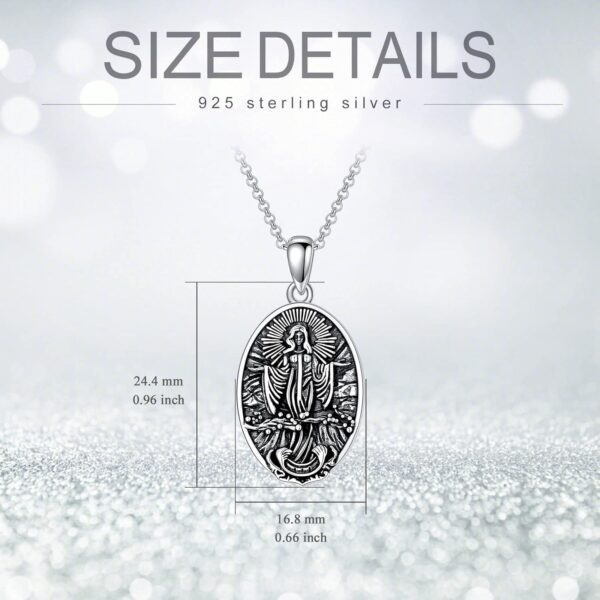 PROESS St Benedict/Crucifix/Satanic/Saint Anthony/Christopher/Michael/Lilith/Santa Muerte Necklace 925 Sterling Silver Amulet Medal Jewelry Amulet Christmas Gifts for Women Men - Image 5