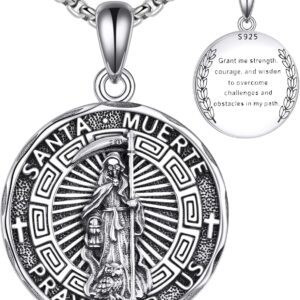 YFN Patron Saint Necklace Sterling Silver Amulet Medal Pendant Religious Protector Jewelry Gifts for Women Men
