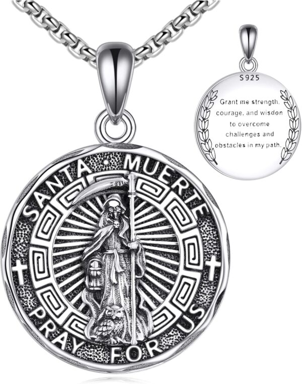 YFN Patron Saint Necklace Sterling Silver Amulet Medal Pendant Religious Protector Jewelry Gifts for Women Men