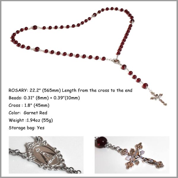 Rosary Beads Chaplet GT Artificial Crystal Glass Rosery Cross Catholic gifts - Image 4