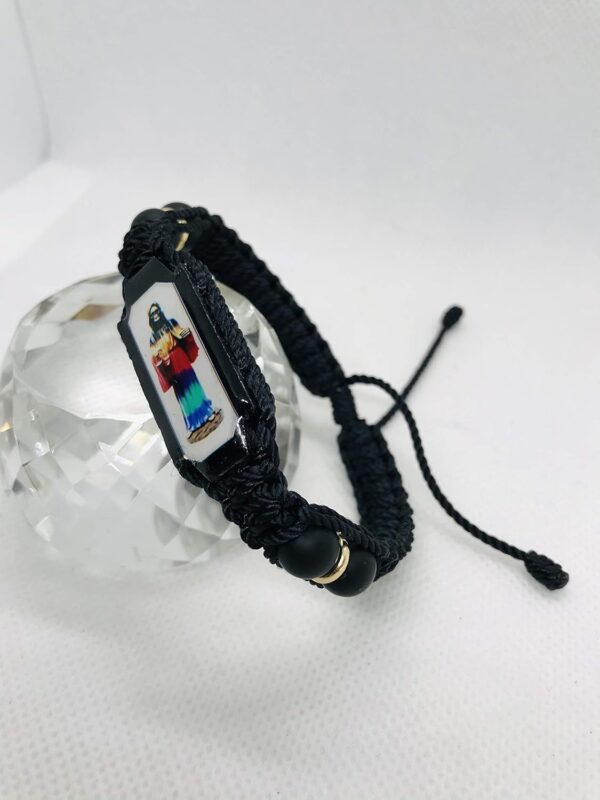 Santuario Jewelry Handmade Holy Death Black bracelet Santa Muerte 7 potencias pulsera reversible doble hecha a mano - Image 2