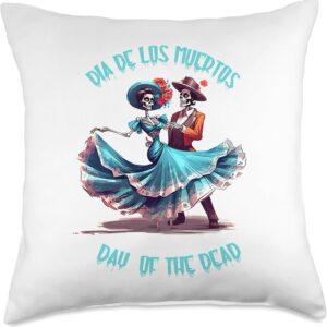 Colorful Dia de Los Muertos Art/Day of The Dead Throw Pillow, 18x18, Multicolor