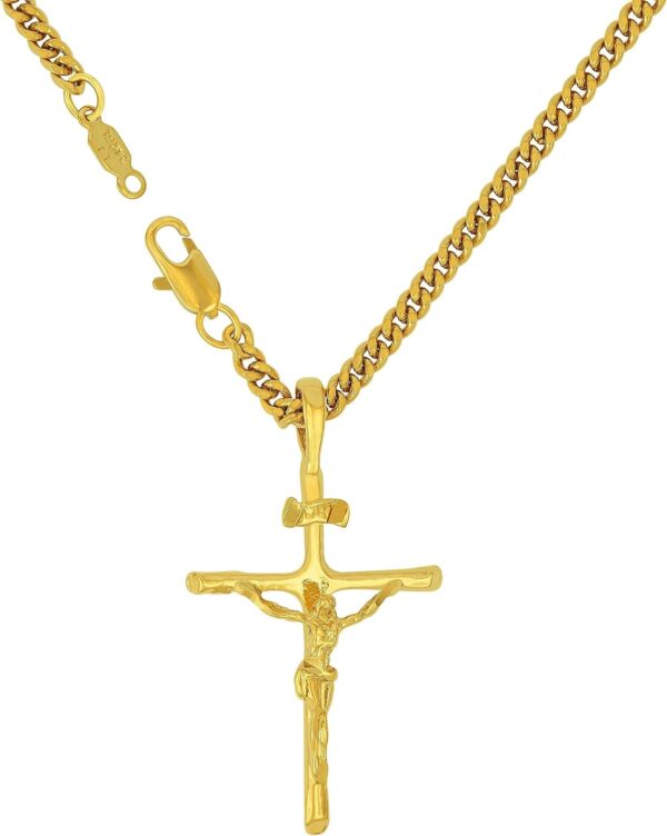 LIFETIME JEWELRY Classic Cross Necklace Chain for Men & Women 24k Real Gold Plated - Image 9