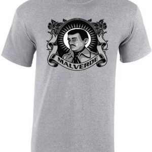 Jesus Malverde T-Shirt 100% Cotton White,Black,Gray Crew Neck