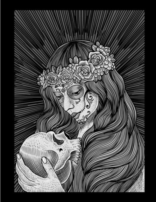 Santa Muerte Sketchbook for Gothic Art, Angel of Death Sketchbook, 8.5 x 11 sketchbook 120 pages