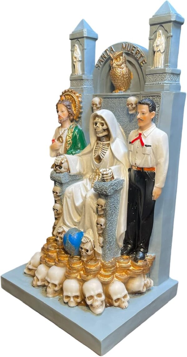 Santa Muerte San Judas Jesus Malverde Statue 12" - Image 3