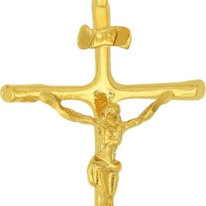 LIFETIME JEWELRY Classic Cross Necklace Chain for Men & Women 24k Real Gold Plated