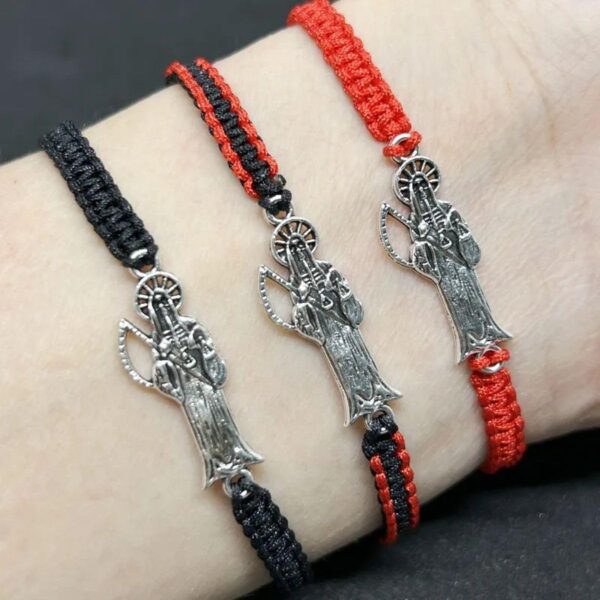 New 2025 Arrival Mexican Red Black Rope Braided Santa Muerte Bracelets For Men Women Gifts With For You Accessories Trendy Creative Gift - Image 5