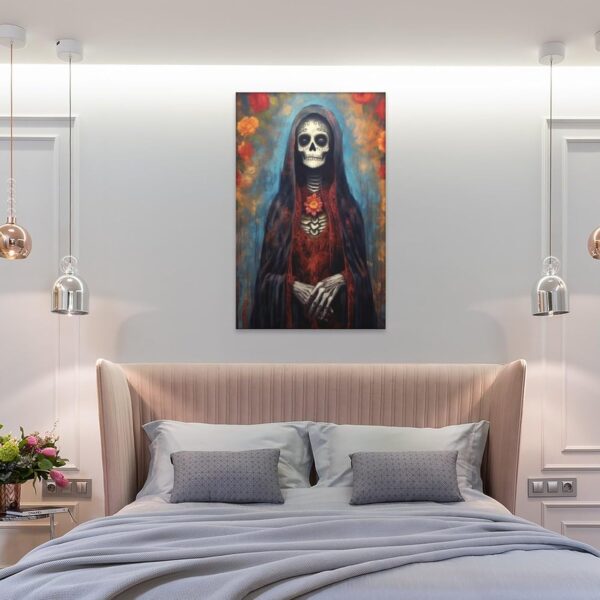 Iisrar Santa Muerte Painting, Saint Death Occult Wall Art, Mexican Folk Art, Printable Wall Art Decor Poster for Room Aesthetics Canvas Wall Art Poster And Print Unframe 12x18inch(30x45cm) - Image 8
