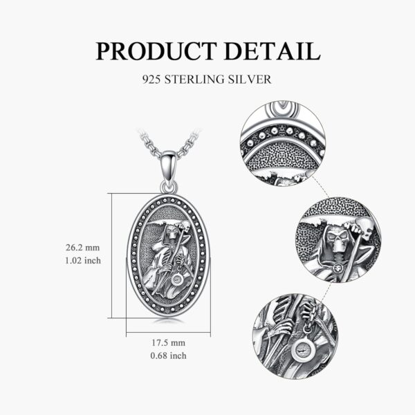 Saint Necklace for Men 925 Sterling Silver St Medal Necklace Religious Protection Amulet Jewelry Birthday Christmas - Image 6