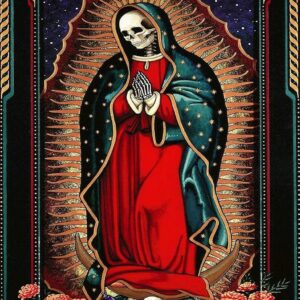 Solar Moon Vertical Gothic Star Cloud Design, Skeleton Tapestries Santa Muerte Tapestry Large Size 40x60 In For Room Skeleton Tapestry Wall Hanging Decor For Bedroom