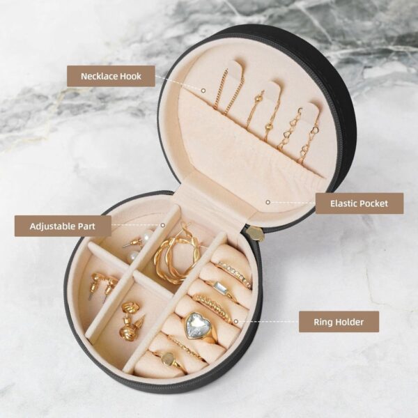 Sugar Skull Round Jewelry Box,Traveling Jewelry Box Storage For Women'S Necklace Earring Rings Accessories - Image 4