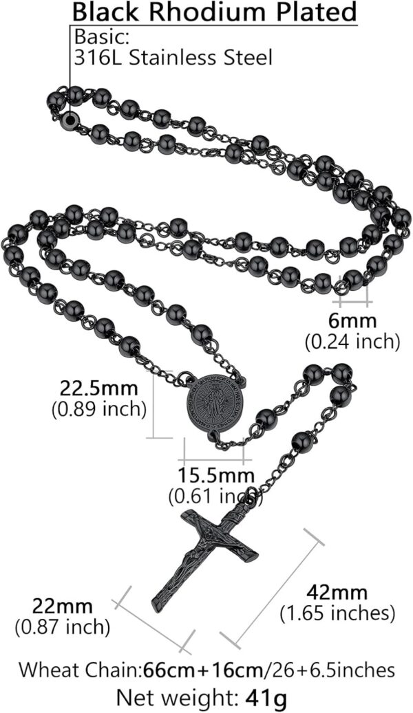 Supcare Rosary for Men Women Catholic Necklace Rosary Beads,Customized (with Gift Packing) - Image 8