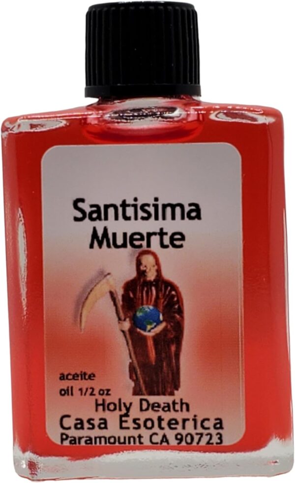 Holy Death - Red (Santisima Muerte Aceite) Spiritual Anointing Oil by CASA ESOTERICA MAGICK SPACE - -0.5 FL OZ (1PACK)