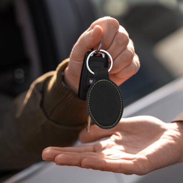 LaserGram Oval Keychain, Santa Muerte, Personalized Engraving Included - Image 7