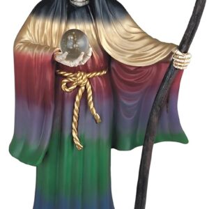 ICE ARMOR 24" H Rainbow Santa Muerte Holding Scythe Statue Our Lady of The Holy Death Figurine Religious Decoration