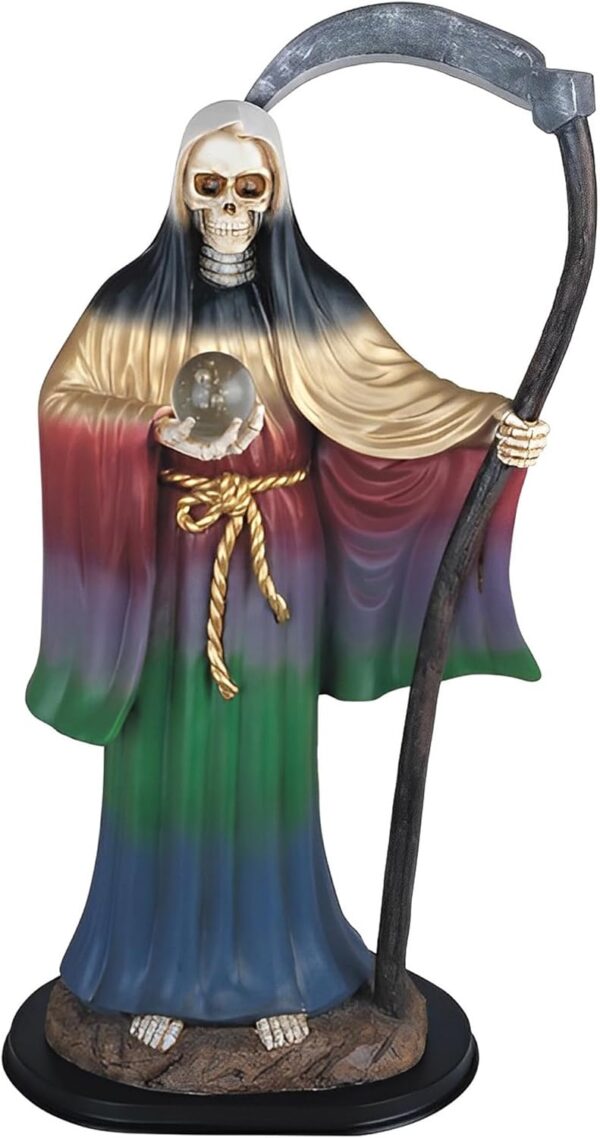 ICE ARMOR 24" H Rainbow Santa Muerte Holding Scythe Statue Our Lady of The Holy Death Figurine Religious Decoration