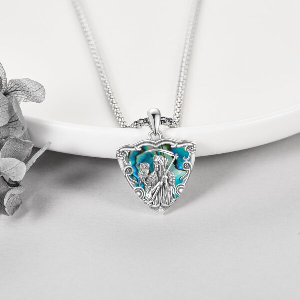 Santa Muerte/Saint Michael Necklace for Men Women 925 Sterling Silver Santa Muerte Pendant Necklace Warrior Protect Us Amulet Jewelry Gift for Men Father - Image 3