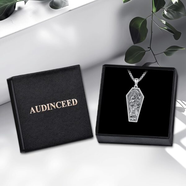 18K Gold St Michael Pendant/Saint Anthony/Archangel Raphael/St Benedict/San Judas/Jesus Cross/Santa Muerte/Virgin Mary Necklace 925 Sterling Silver Amulet Jewelry for Men Women - Image 7