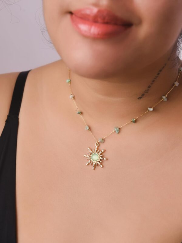 Sacina Sun Choker Necklace, Natural Crystal Necklace, Boho Hippie Jewelry, Christmas Jewelry Gift For Women - Image 3