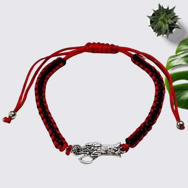 925 Sterling Silver Santa Muerte Bracelet For Men And Women - 1pc La Santa Muerte Pendant Saint Of Death Rope Braided String Sickle Grim Reaper Rope Adjustable Religious Amulet, Memento Mori Necklace - Image 2