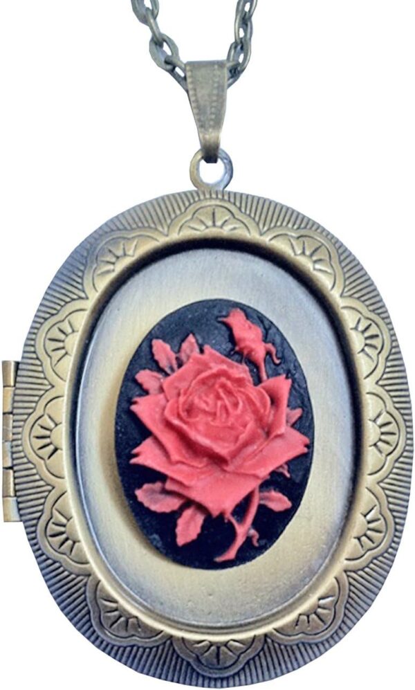 The Sacred Blood Rose of Santa Muerte Cameo Charm - Blessed are The Believers! - Image 2