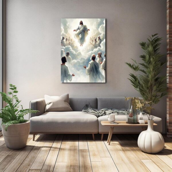 Advent Divine Mercy Jesus Savior Wall Art - Scripture Christian Home Decor with Matthew 1:23 Painting Catholic Prayer Corner Display Canvas Poster - Image 3