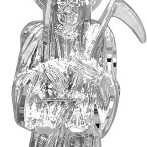 .925 Sterling Silver Santa Muerte 3-1/4 Charm Pendant