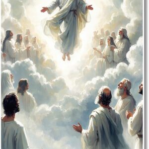 Advent Divine Mercy Jesus Savior Wall Art - Scripture Christian Home Decor with Matthew 1:23 Painting Catholic Prayer Corner Display Canvas Poster